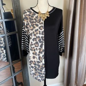 Boutique top with leopard